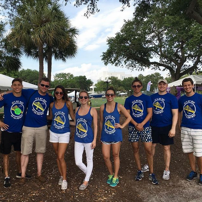 Group image of people wearing It's My Way or the Skyway shirts