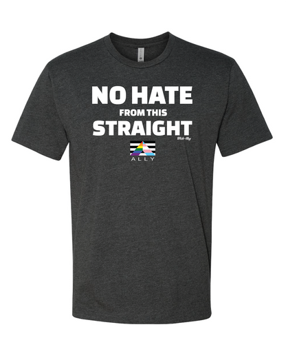 No Hate From This Straight t-shirt in charcoal heather