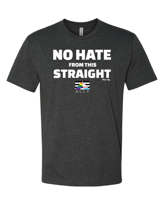 No Hate From This Straight t-shirt in charcoal heather